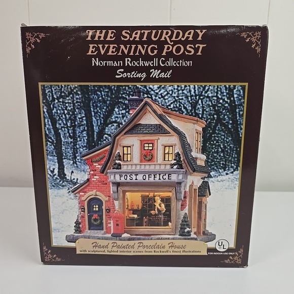 The Saturday Evening Post Norman Rockwell Collection SORTING MAIL Porcelain Hous - Picture 8 of 12